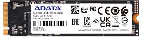 Actual product image Adata Dysk SSD Legend 900 512 GB PCIe 4x4 6.2 (512 GB, M.2 2280)