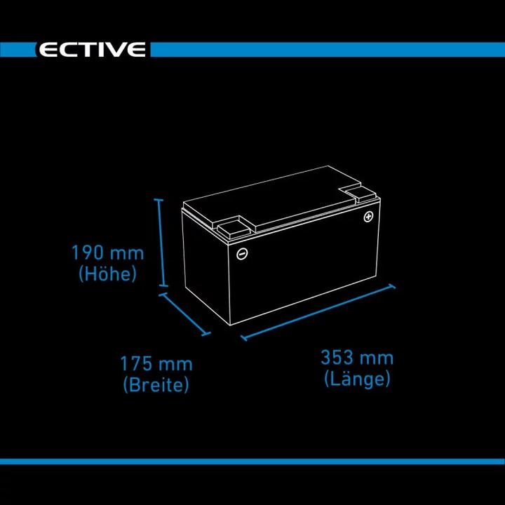 Image du produit Ective DC 110 AGM Deep Cycle 110Ah Versorgungsbatterie (12 V, 110 Ah)