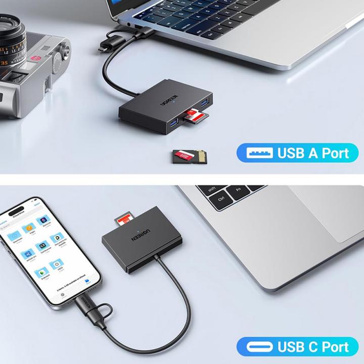 Image du produit Ugreen 4-in-1 USB-C/USB-A Memory Card Reader (USB, USB-C)