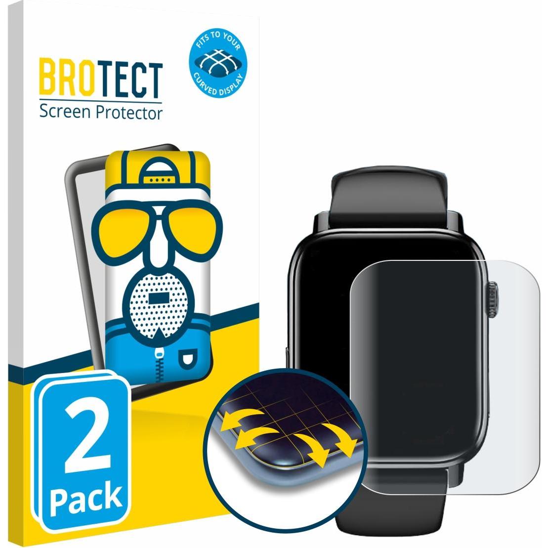 BROTECT Full-Screen Pellicola Opaca, Pellicola protettiva per smartwatch, Nero