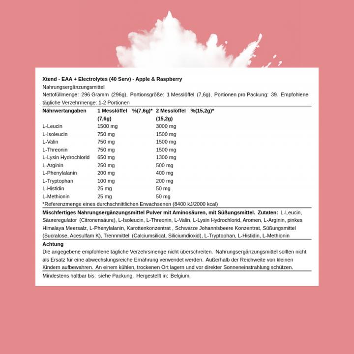 Actual product image Xtend EAA + Electrolytes (Apple & Raspberry, 1 pcs., 304 g)