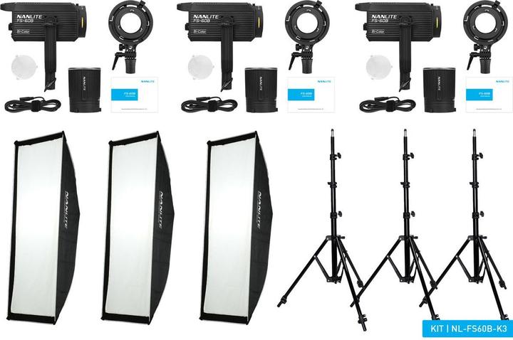 Produktbild Nanlite FS 60B LED Tripple Kit (w/ Light Stand And Softbox)