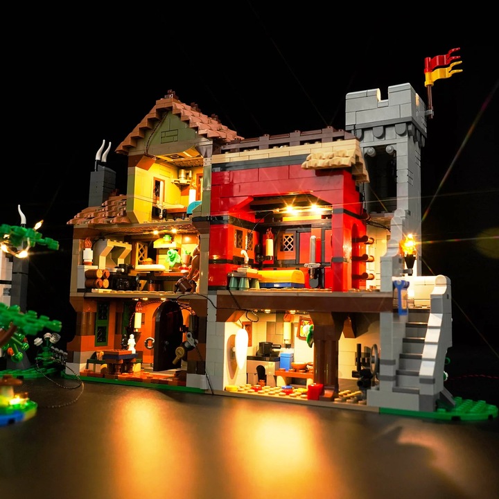 Produktbild BrickBling LED Licht Set für LEGO Mittelalterlicher Stadtplatz (10332) inkl. Fernbedienung