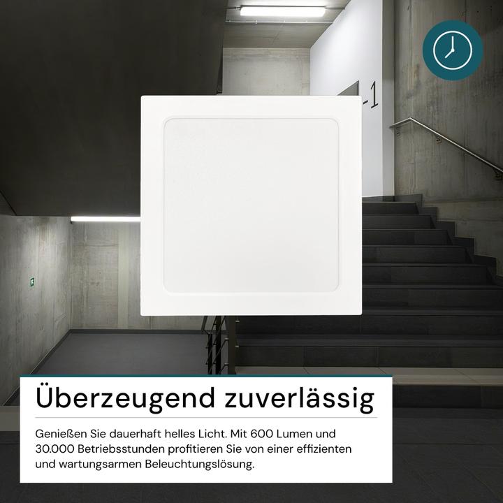 Produktbild Luxula LED-Deckenleuchte, 6W, EEK: F, 600lm, CCT, IP44, quadrat, weiss (600 lm)