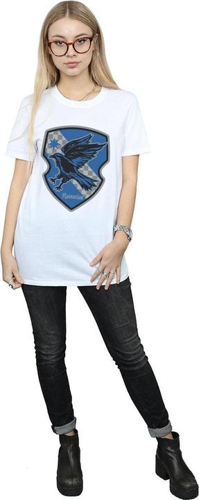 Actual product image Womens/Ladies Ravenclaw Crest Flat Cotton Boyfriend T-Shirt (3XL)