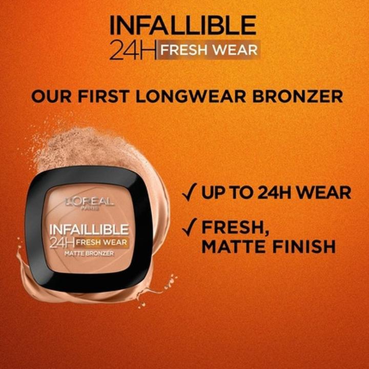 Actual product image L'Oréal Paris INFAILLIBLE 24H fresh wear matte bronzer #400-tan doré 9 gr (400-tan doré, Bronzer, 9 g)