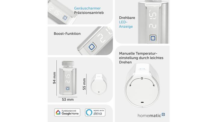 Produktbild Homematic IP Heizkörperthermostat Evo,silver