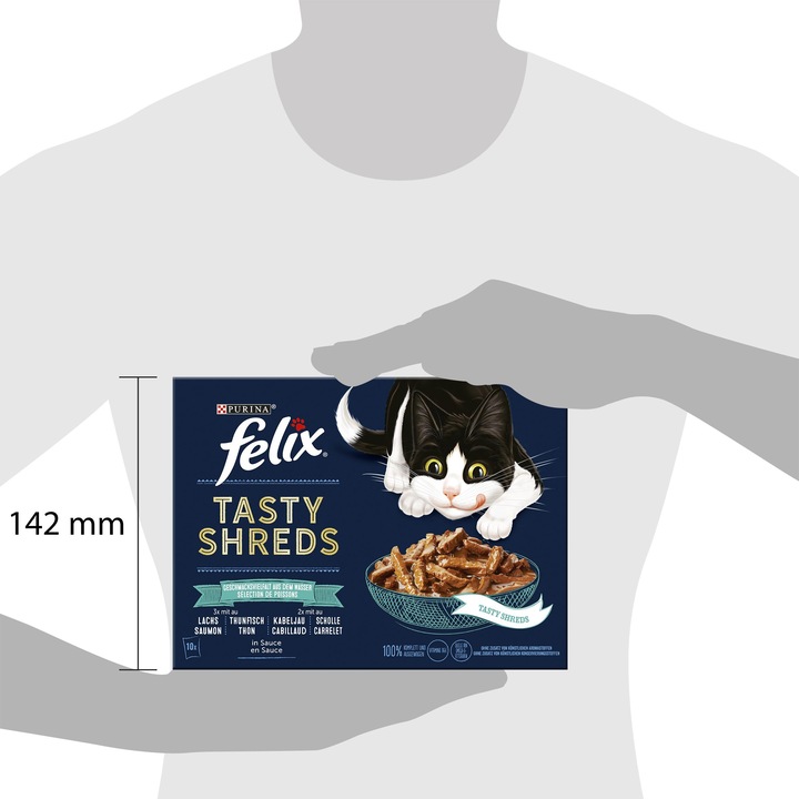 Produktbild Purina ONE FELIX TASTY SHREDS 10X80G (Adult, 10 Stk., 800 g)