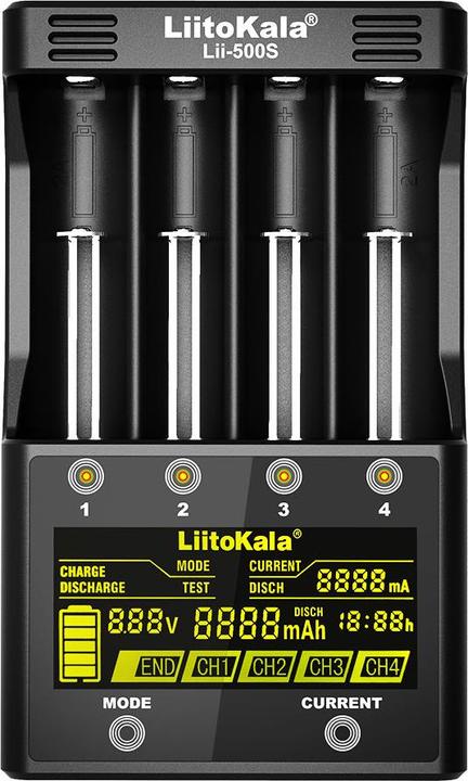 Swaytronic Caricabatterie agli ioni di litio Lii-500S (10440, 14500, 16340, 17500, 17670, 18350, 18490, 18650, 20700, 21700, 26650, AA / LR6 / LR06 / Mignon / R6 / R14505, AAA / LR03 / Micro / R03 / AM4 / MN2400 / KR03, C)