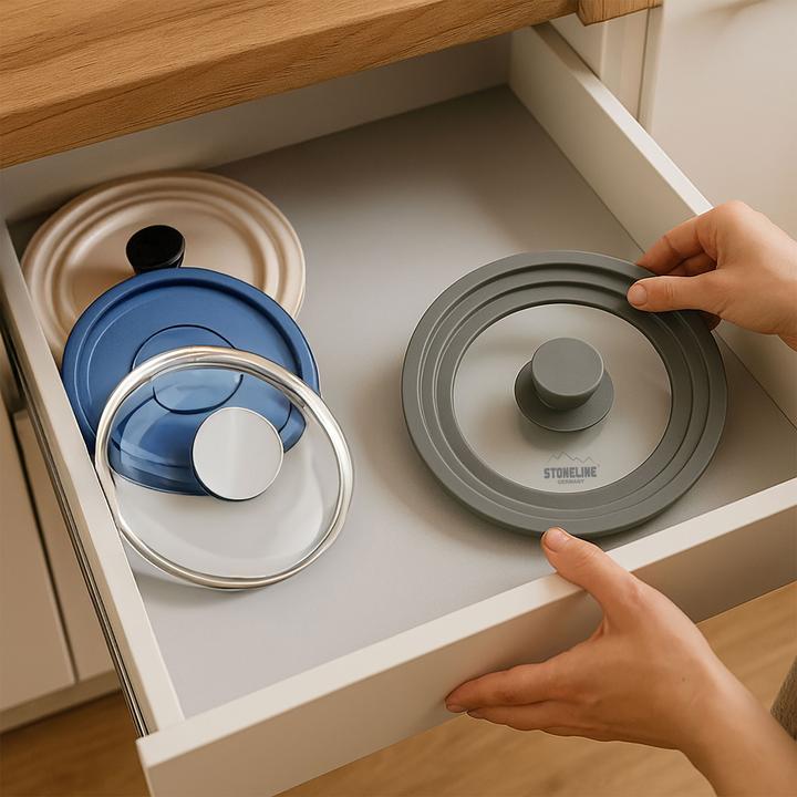 Actual product image Stoneline Universal glass lid 13406 Lid, Diameter 16/18/20 cm, Transparent (20 cm, Glass, Plastic)