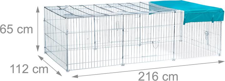 Immagine prodotto Relaxdays Recinzione per cuccioli con tetto piatto