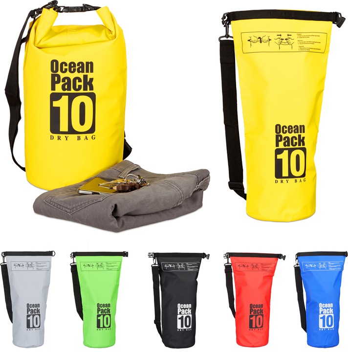 Immagine prodotto Relaxdays Zaino impermeabile Ocean Pack 10 L (10 l)