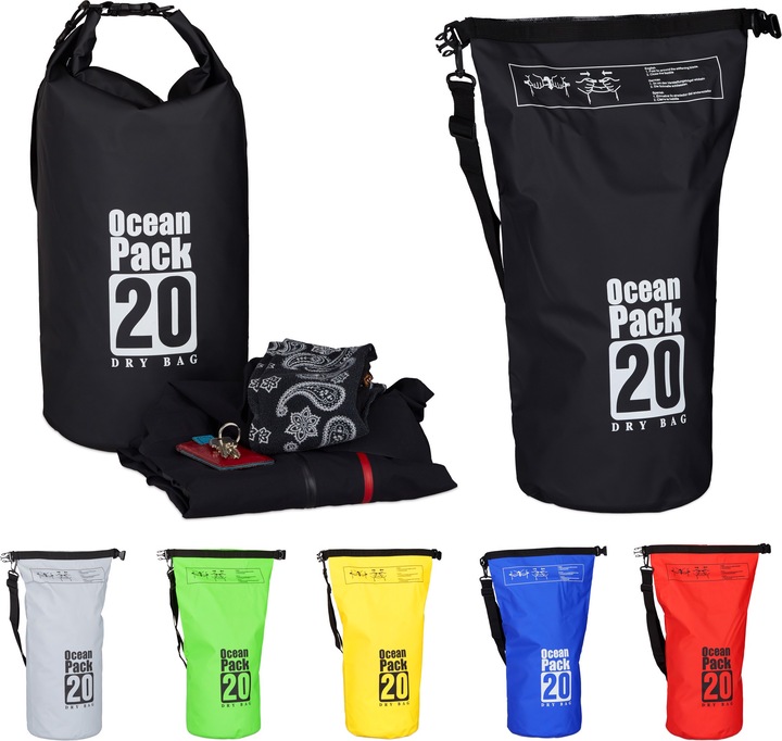 Immagine prodotto Relaxdays Zaino impermeabile Ocean Pack 20 L (20 l)