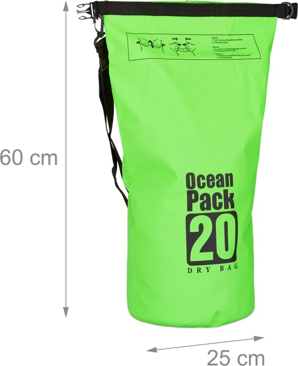 Immagine prodotto Relaxdays Zaino impermeabile Ocean Pack 20 L (20 l)