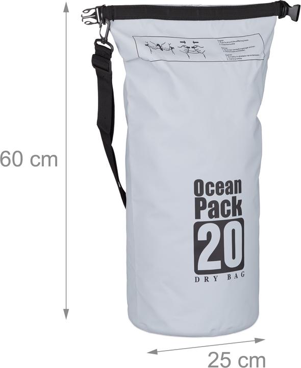Immagine prodotto Relaxdays Zaino impermeabile Ocean Pack 20 L (20 l)
