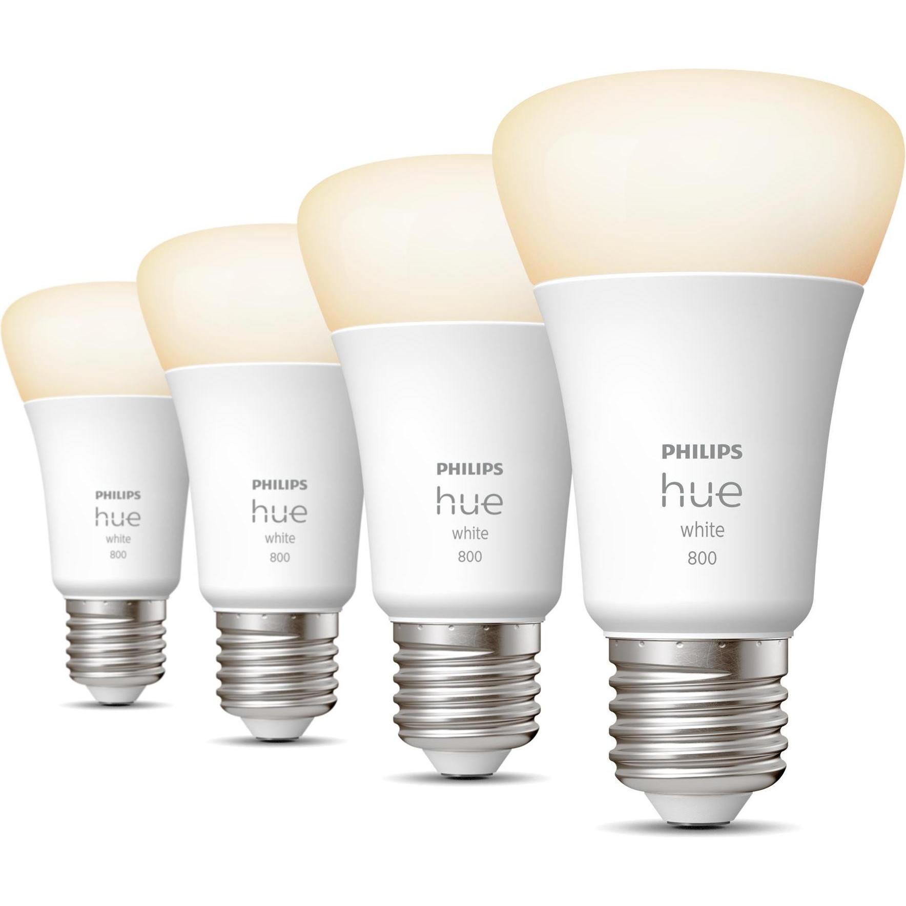Philips Hue, Leuchtmittel, White (E27, 9 W, 806 lm, 4 x, F)