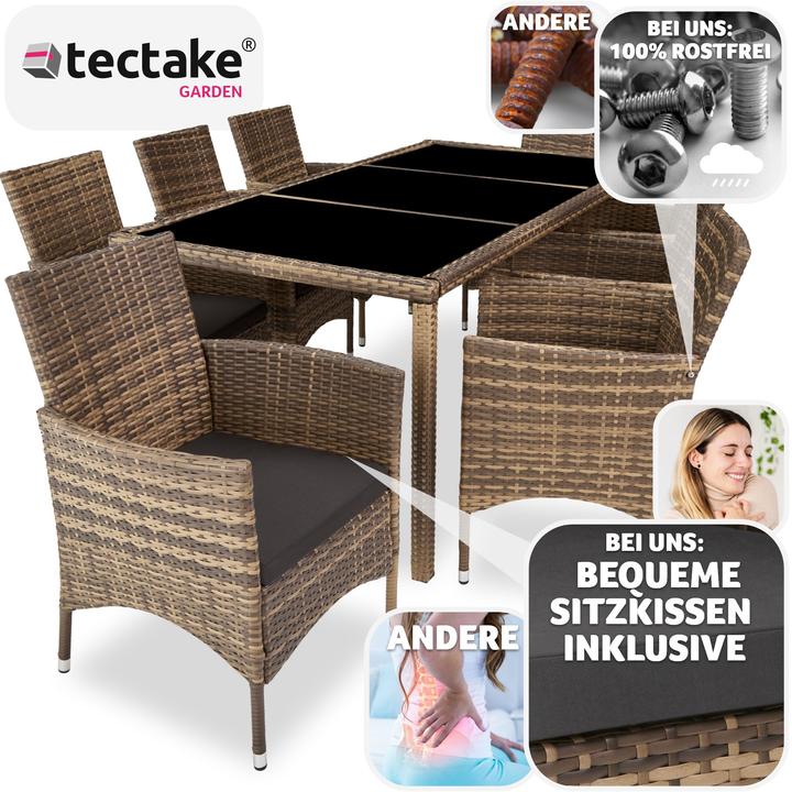 Produktbild tectake Rattan Sitzgruppe Valencia