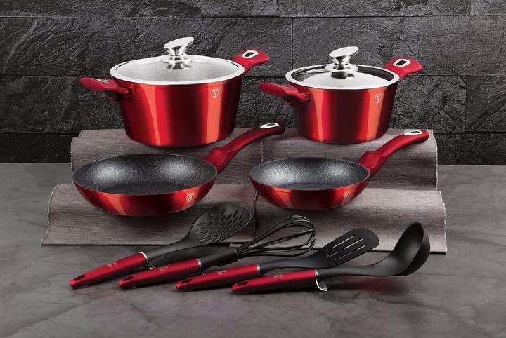 Produktbild BerlingerHaus 10-teiliges Kochgeschirr-Set Burgundy Edition (Pfannenset + Topfset, Aluminium)