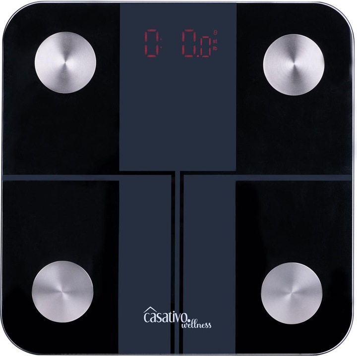 Image du produit Casativo Balance d'analyse corporelle 14in1 en verre avec Bluetooth, application et reconnaissance de (180 kg)