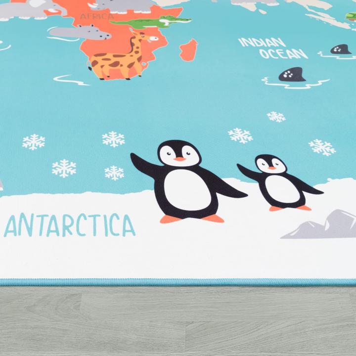 Produktbild TT Home Kinderzimmerteppich Teppich Junge Mädchen Kinderteppich Baby Rutschfest Strasse (150 x 80 cm)