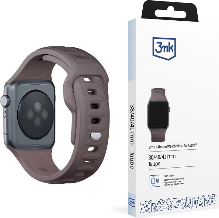 Produktbild 3MK Silicone Watch Strap brązowy/taupe dla Apple Watch 38/40/41mm (Edelstahl, Silikon)