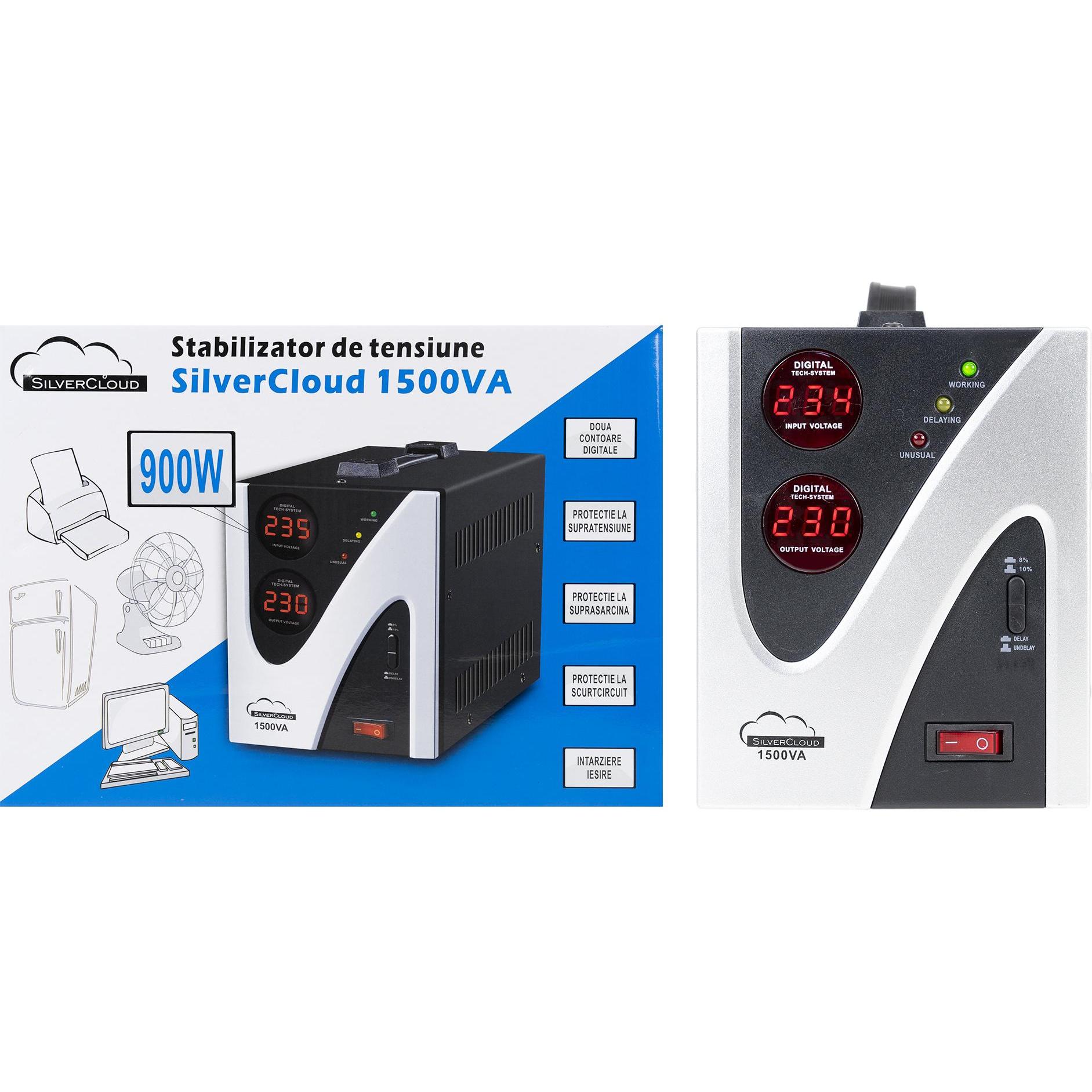 Thumbnail - SilverCloud Spannungsstabilisator 1500VA 900W 6,8A (1500 VA, 900 W, Online-Doppelwandler USV), USV