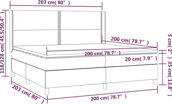 Actual product image vidaXL Boxspringbett (200 x 200 cm)