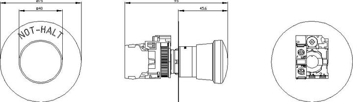 Image du produit Siemens EMERGENCY STOP mushroom pushbutton, 22 m