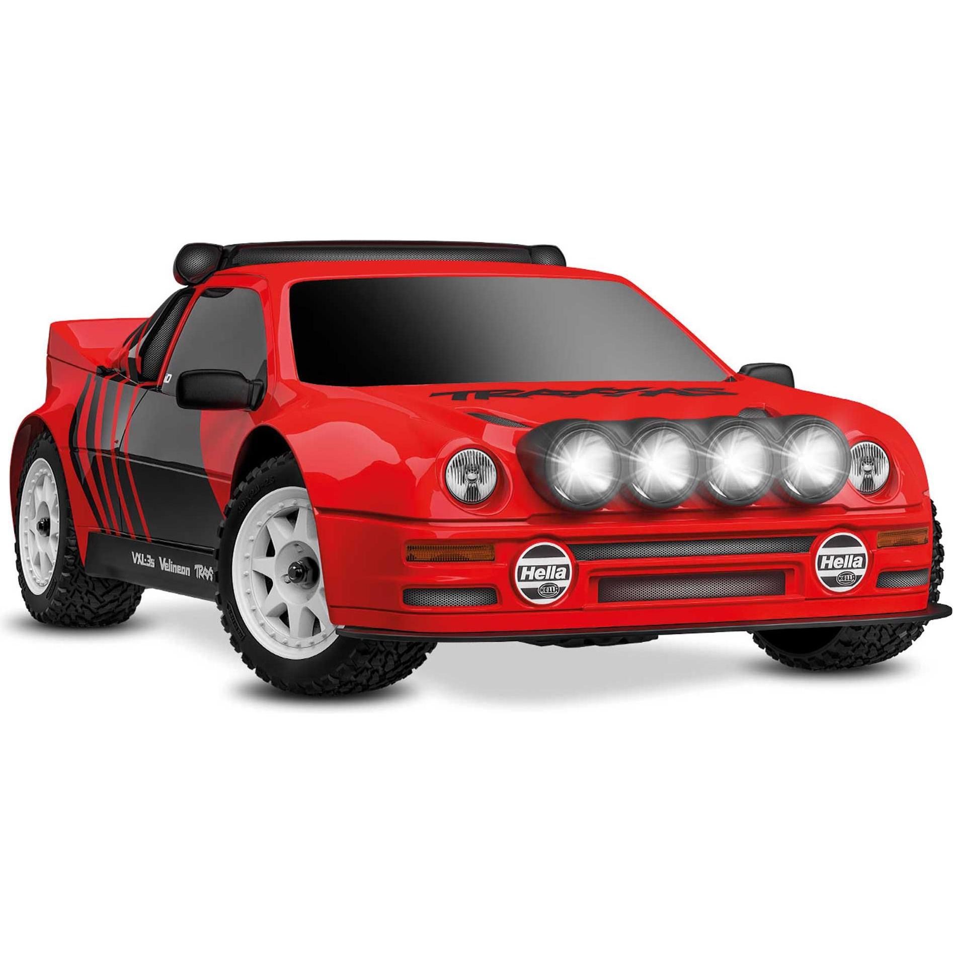 Traxxas Ford RS200 Mini-Rally rot VXL-Power 4x4 RTR Brushless, HD-Teile, mit 2S Lipo/Lader (RTR pronto all'uso)