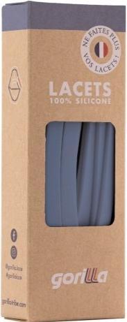 Immagine prodotto Gorilla Elastische Schnürsenkel Flexibel Ohne Binden Breit Silikon Pebble (110 cm)