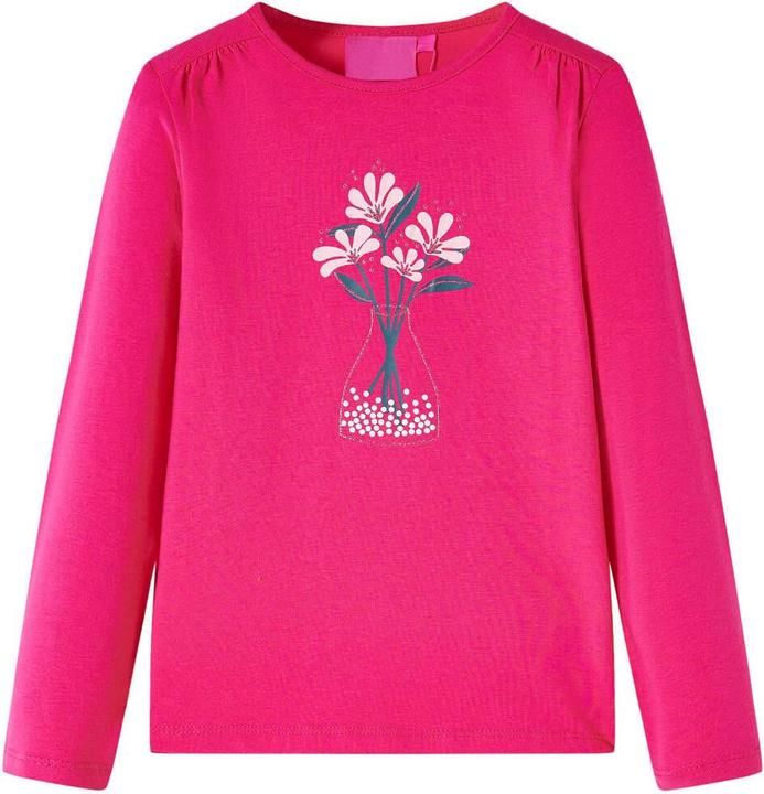 Produktbild vidaXL Kinder-Langarmshirt Knallrosa 128,Material: 95 % Baumwolle (128)