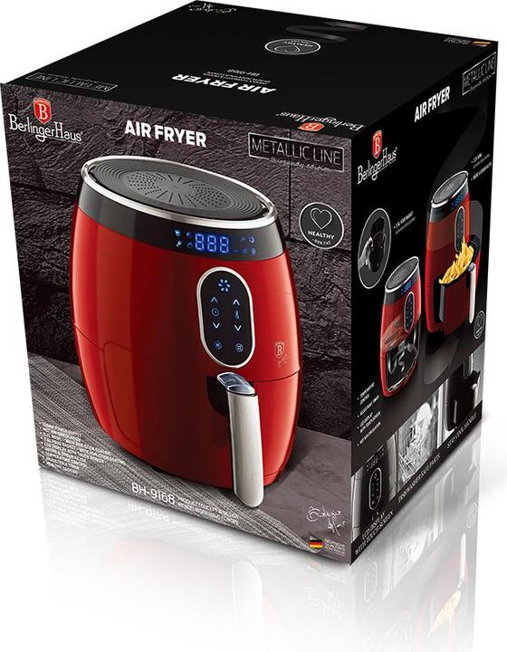 Actual product image BerlingerHaus BH9168 Air fryer Metallic Line Burgundy Edition burgundyred