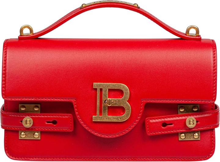 Actual product image Balmain b-buzz red leather handbag