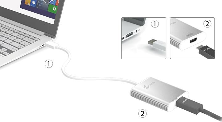 Produktbild j5Create USB 3.0 zu (USB 3.0, 7.60 cm)