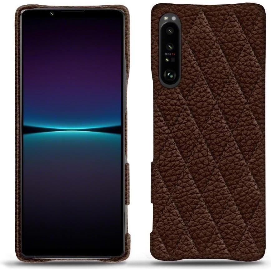 Thumbnail - Noreve Lederschutzhülle (Sony Xperia 1 IV), Smartphone Hülle, Braun