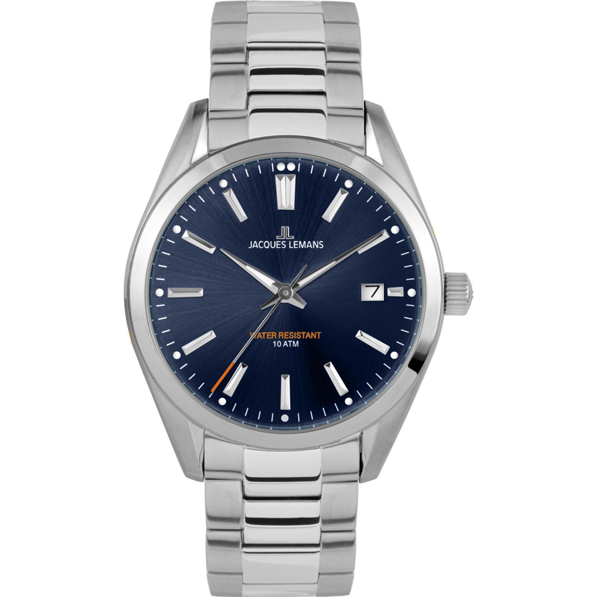Jacques Lemans, Armbanduhr, Classic, Silber, (Analoguhr, 40 mm)