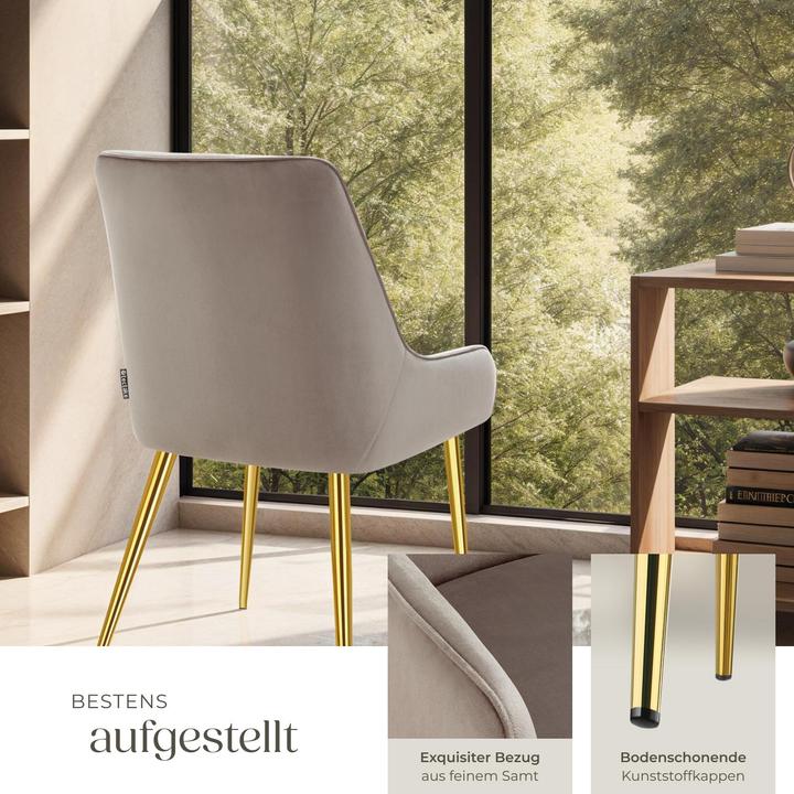 Actual product image tectake Avane upholstered chair, velvet look, load capacity 120 kg