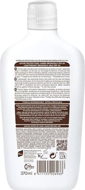 Actual product image Ecran Sunnique Broncea+ Protective Milk SPF30 370ml (Suntan lotion, SPF 30, 370 ml, 370 g)