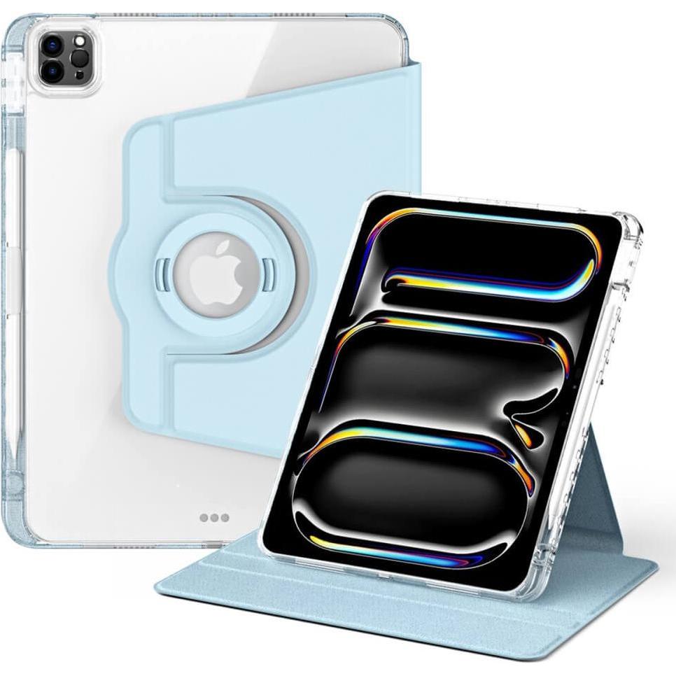 Cover-Discount iPad Air / Pro 11 - Cover girevole 2in1 con retro + coperchio (Apple iPad Air 11 2024), Cover tablet, Blu