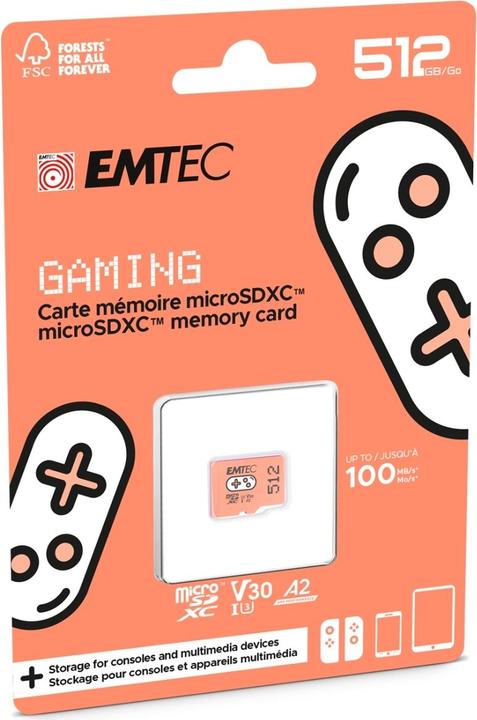 Produktbild Emtec MicroSD Card (512 GB, microSDXC, U3, UHS-I)