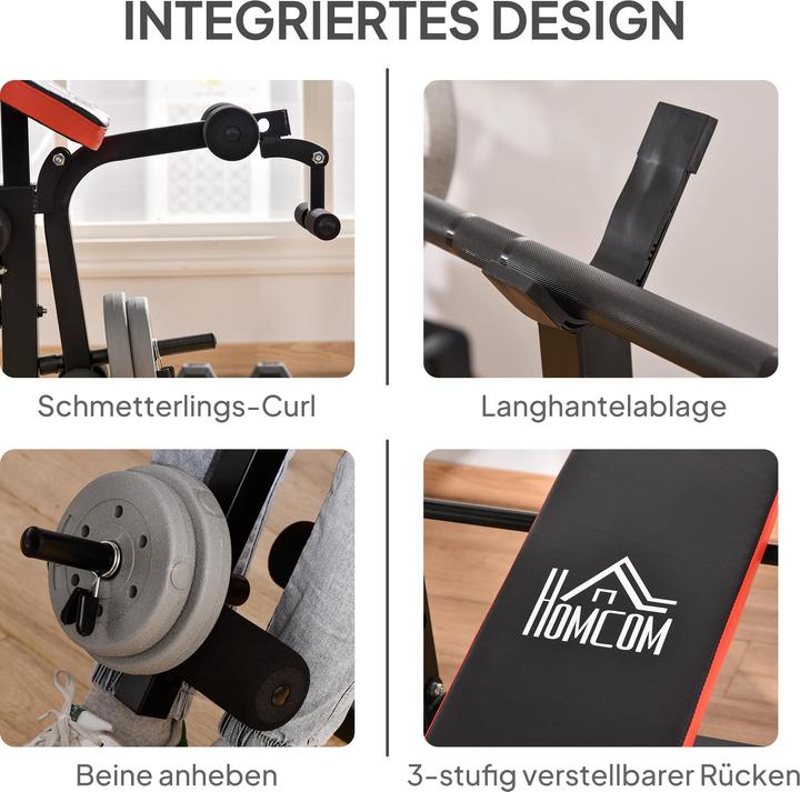 Actual product image Homcom Hantelbank Stahl, Kunststoff Schwarz