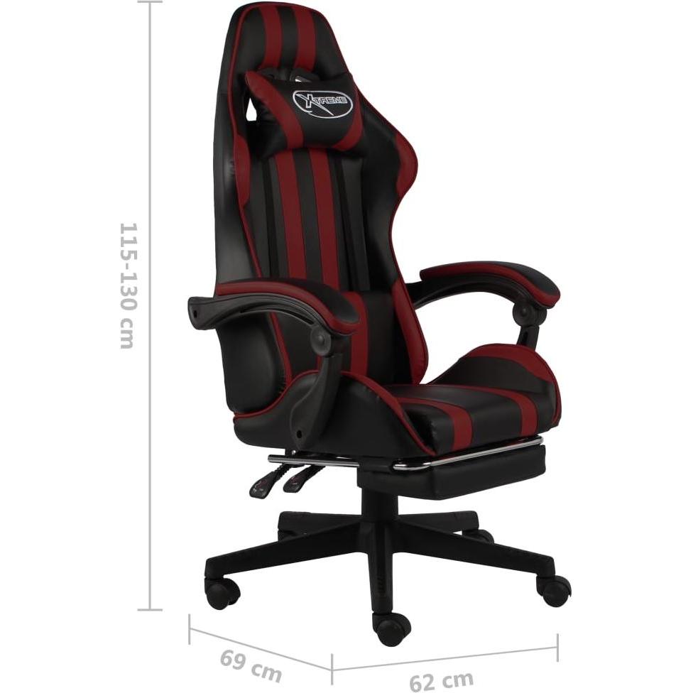 Vidaxl Schwarz Bürostuhl, Racing-Stuhl (41 - 51 Cm)