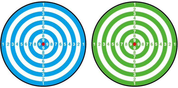 Produktbild JTI Dartscheibe und Dartpfeile Blau/Grün