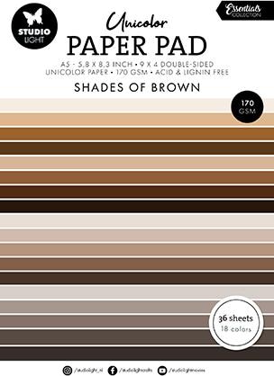 Actual product image art by marlene Paper Pad "Shades of Brown" 36 Sheets Essentials (36 x)