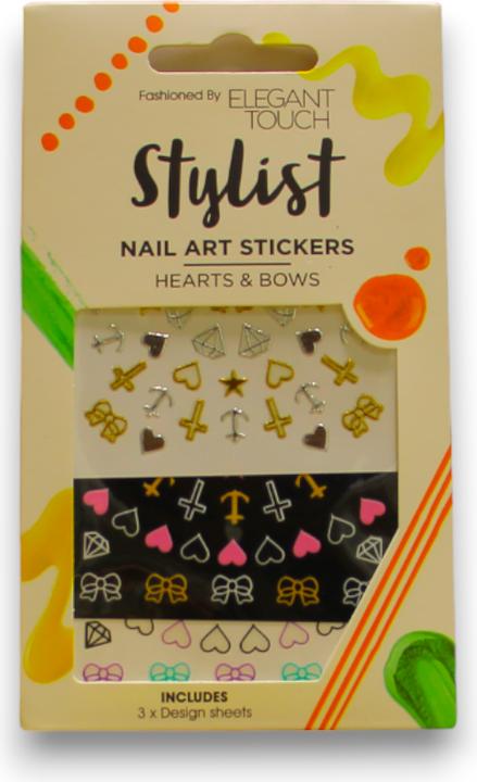 Elegant Touch Hearts & Bows Nail Art Sticker (Nagelverzierung)
