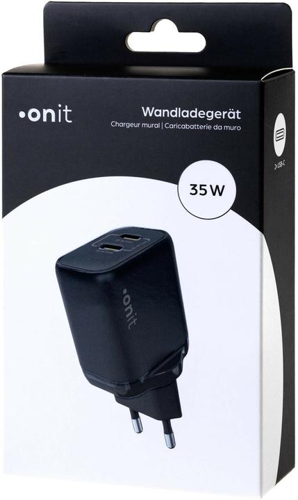 Produktbild Onit USB-Wandladegerät Dual 2C 35 W GaN Schwarz (35 W, 2 Ports)