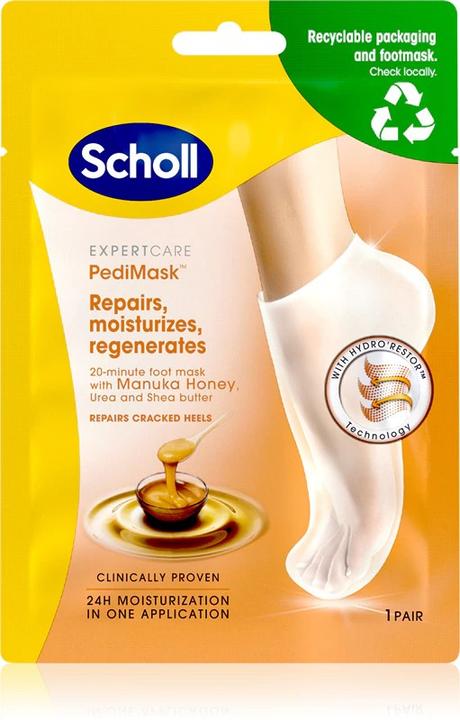 Actual product image Scholl Moisturising foot mask with manuka honey Expert Care PediMaskâ"¢ (Foot Mask With Manuka (Foot mask)