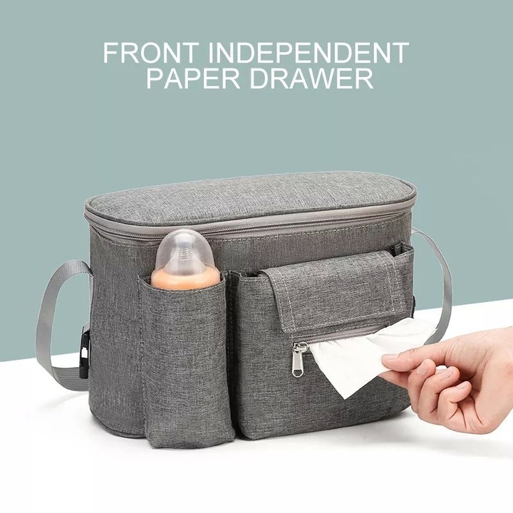 Actual product image König Design Pushchair organiser Pushchair bag Buggy bag Cup holder Changing bag