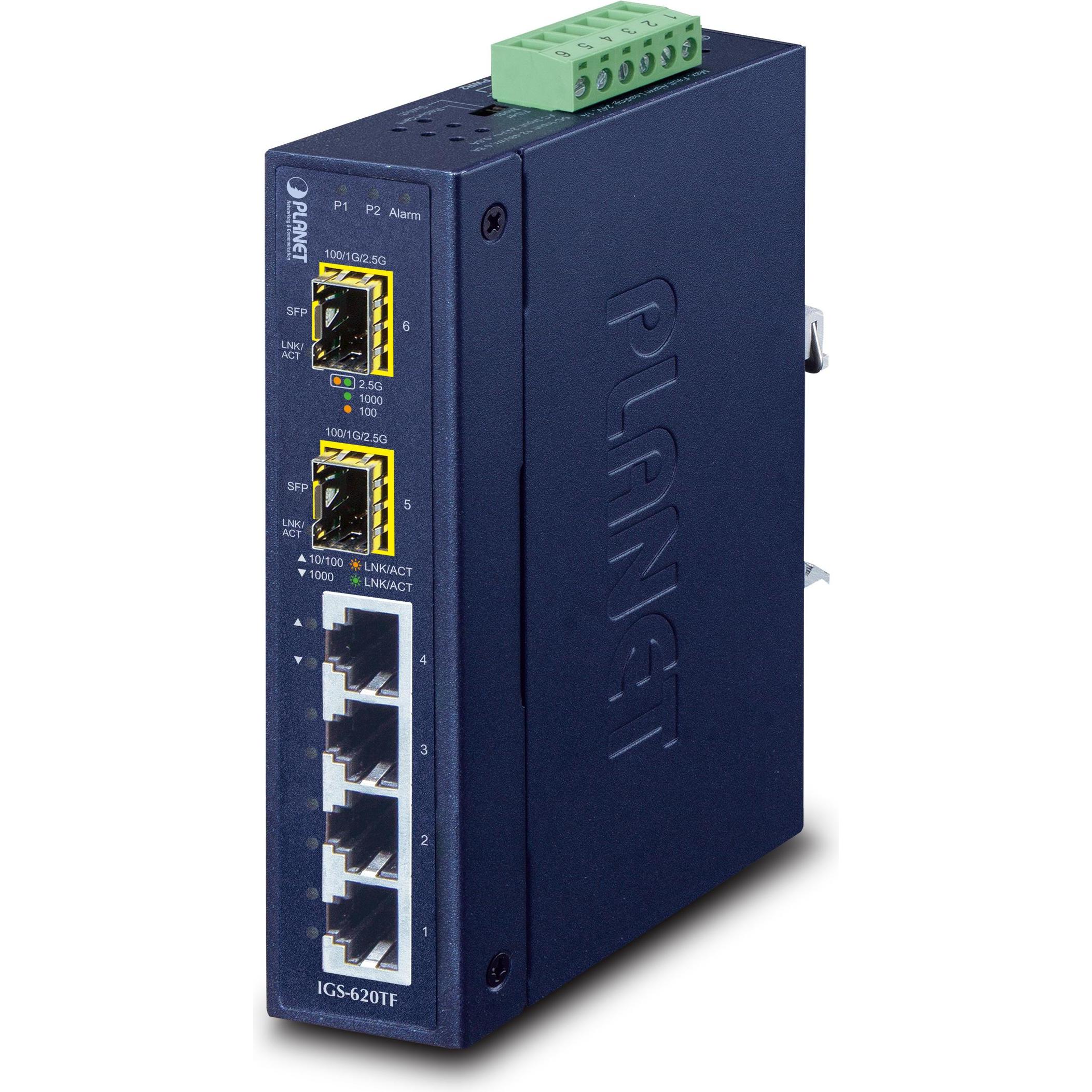 Planet IGS-620TF (6 porte), Switch di rete, Nero