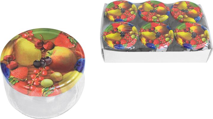 Produktbild Emsy Schraubdeckelglas bauchig 258ml mit 82mm TO-Deckel Obstde6er Tray (6 Stk., 0.26 l)